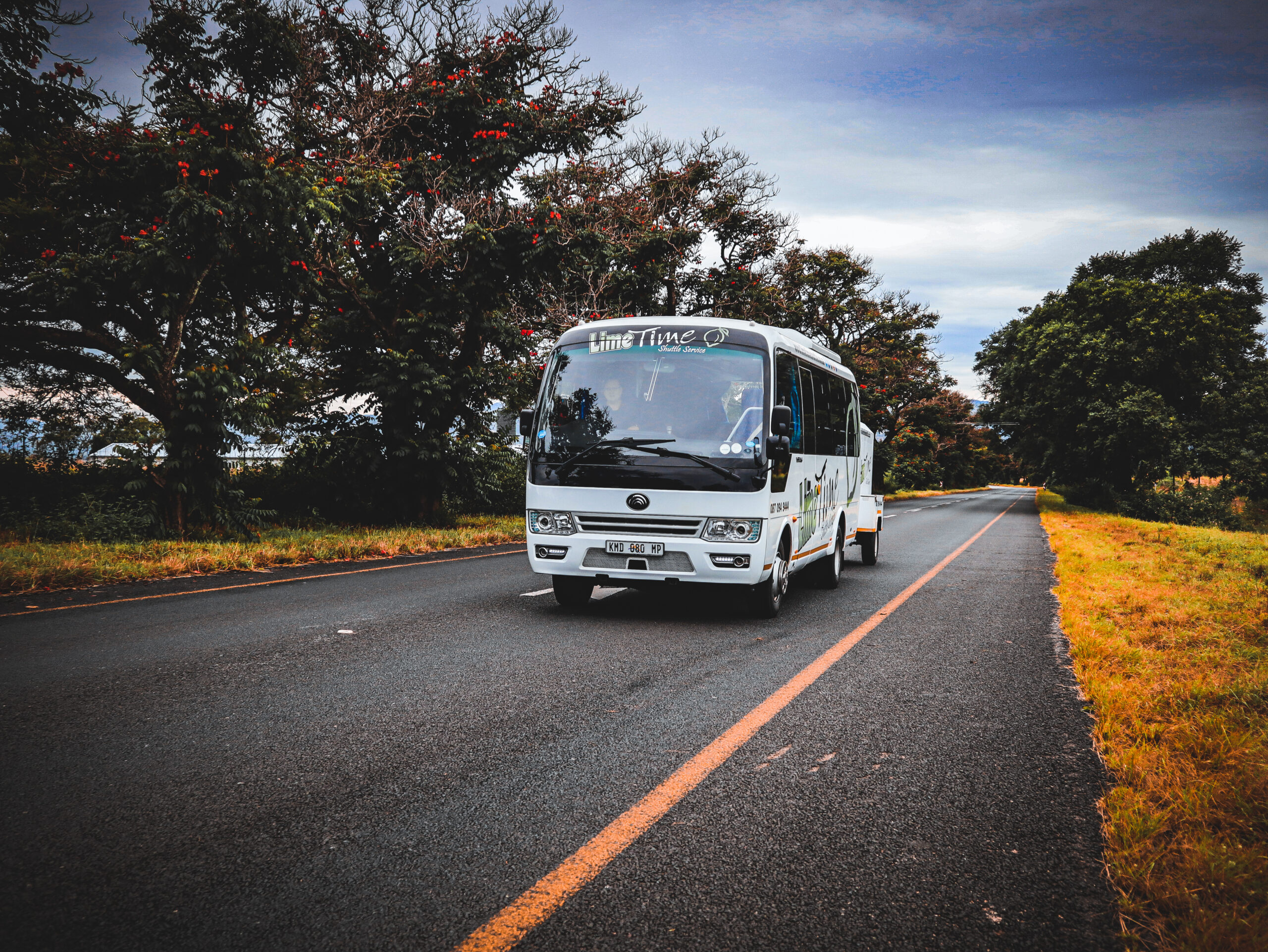 Centurion Shuttle Service | LimeTime Shuttle LimeTime Shuttle waiting at the Centurion shuttle pick-up point for daily departures.