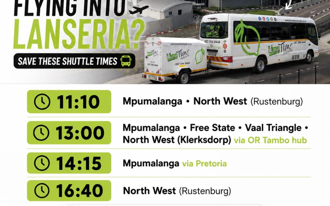 Lanseria Airport Shuttle Pick-Up Points and Departure Times