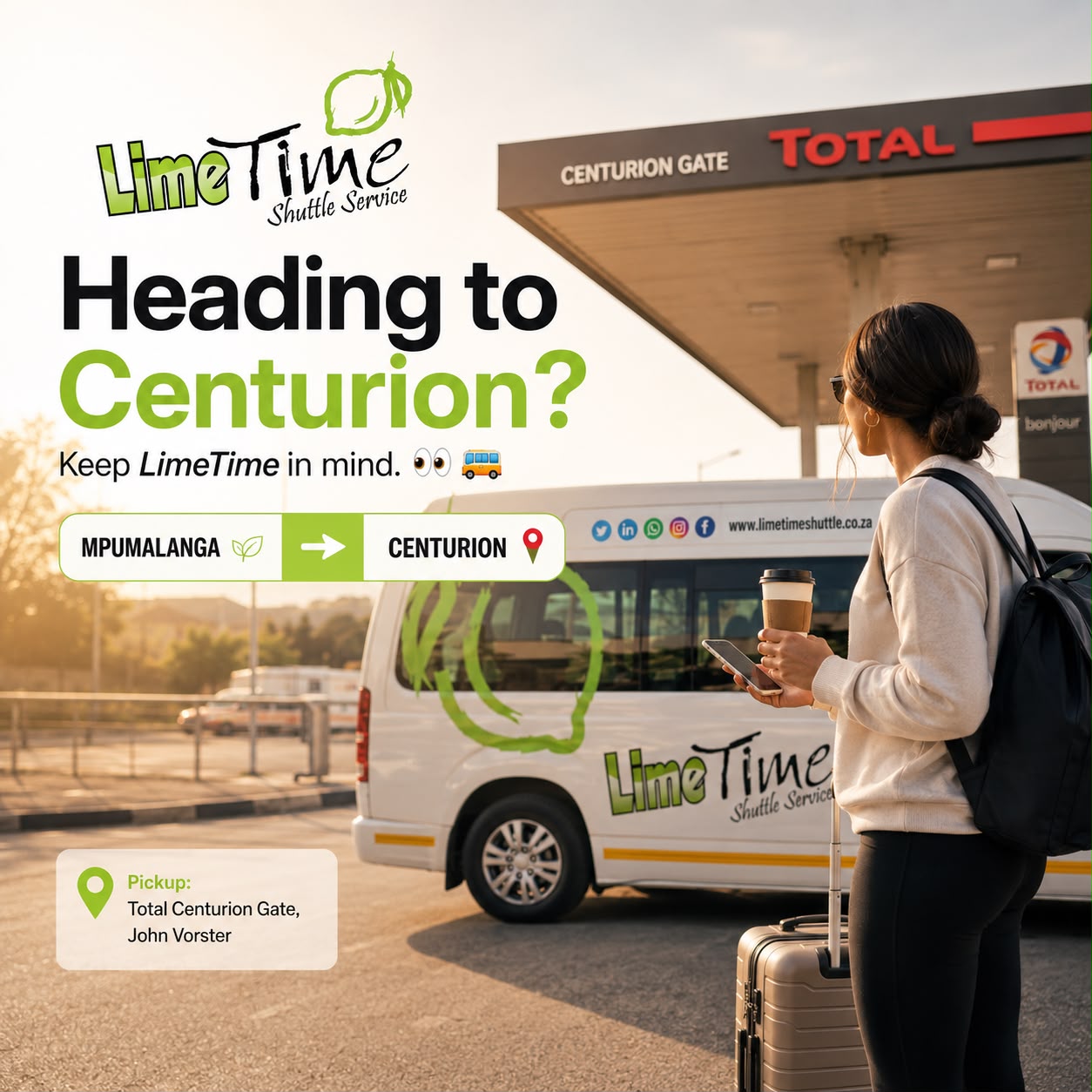 Centurion Shuttle Pick-Up Points & Times LimeTime Shuttle Centurion pick-up point and daily departure times